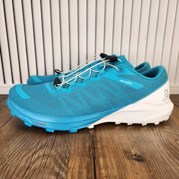 Salomon Sense Ride 4 Womens Sz 10 Blue White Trail Running Hiking Sneakers Shoes - Picture 3 of 9